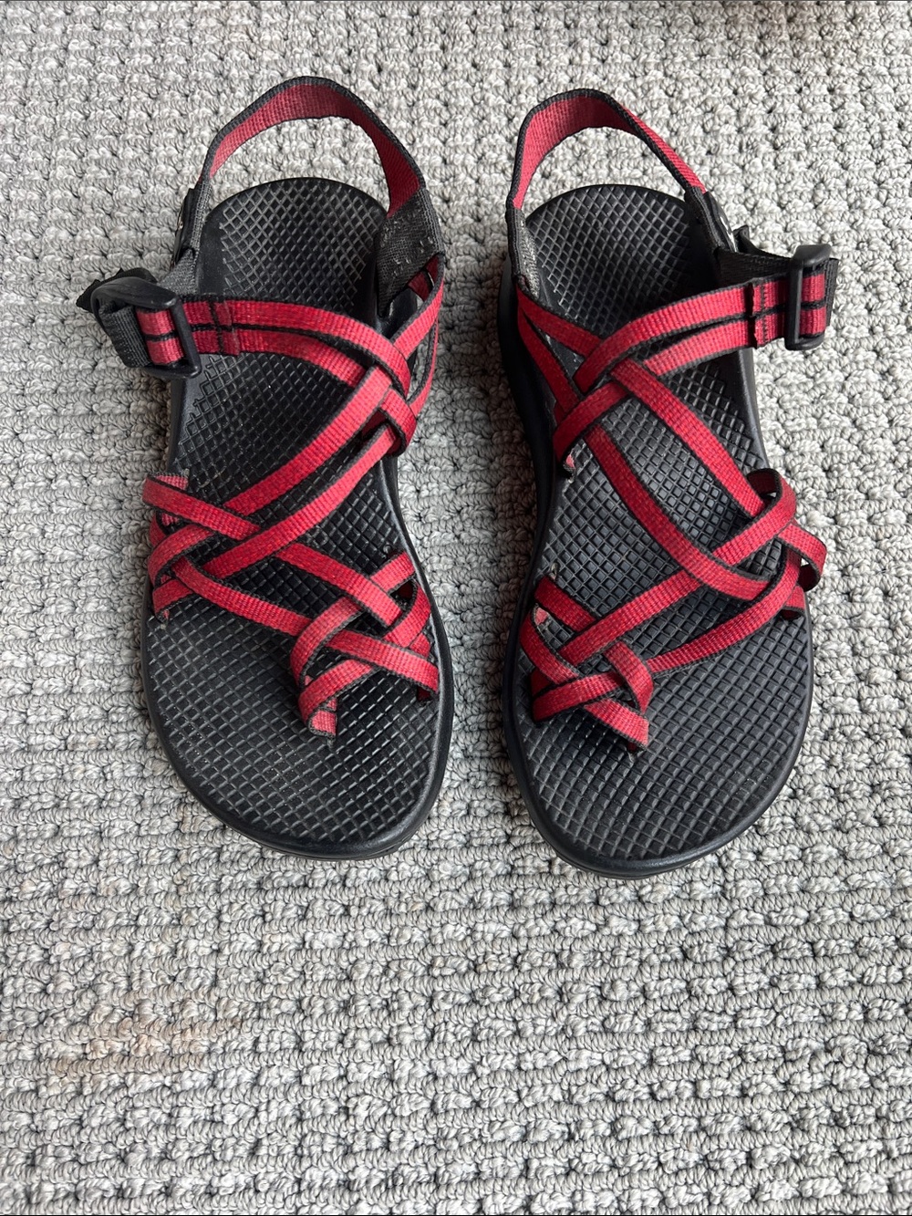 Chaco Women's Red & Black Strappy Outdoor Sandals